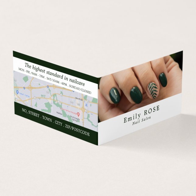 Carte De Visite Modèle main, Technicien Nail, Loyauté Salon Nail (Extérieur)