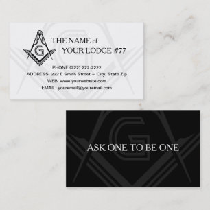 Carte De Visite Modèle Masonic Business Card   Noir et blanc