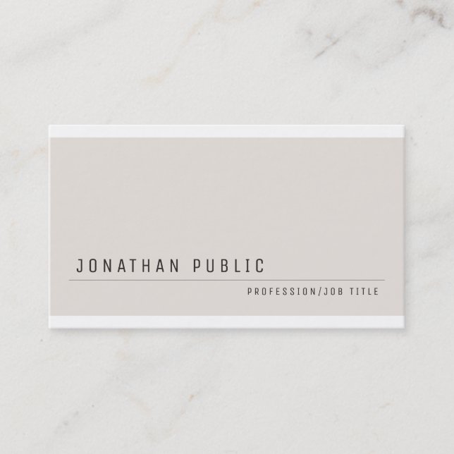 Carte De Visite Modèle minimaliste élégant et moderne personnalisé (Devant)