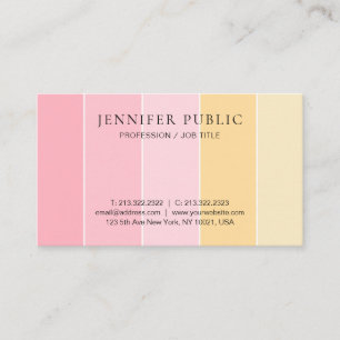 Carte De Visite Modèle minimaliste moderne rose jaune