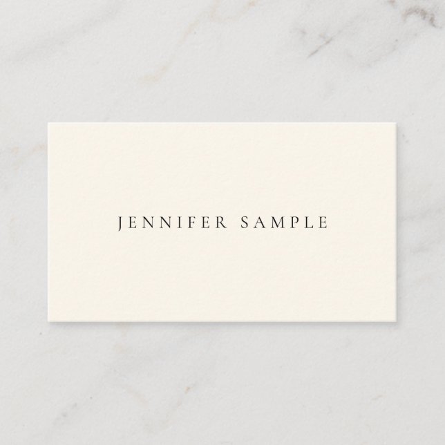 Carte De Visite Modèle moderne Elegant Cream Signature Matte (Devant)