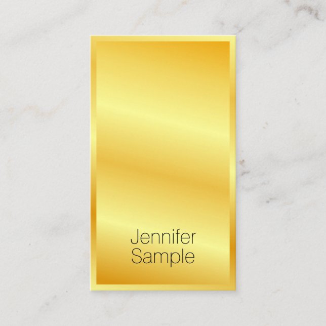 Carte De Visite Modèle moderne Elegant Gold Look professionnel (Devant)