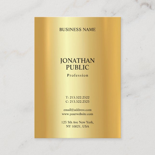Carte De Visite Modèle moderne Elegant Gold Professional tendance (Devant)