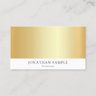 Carte De Visite Modèle moderne élégant personnalisé Gold White