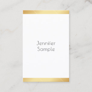 Carte De Visite Modèle moderne Gold Blanc Personnalisé Professionn
