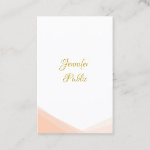 Carte De Visite Modèle moderne manuscrit Gold Script tendance