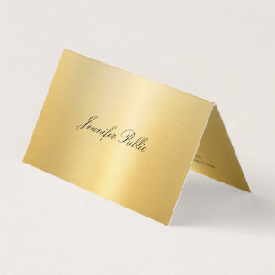 Carte De Visite Modèle moderne manuscrit stylisé Faux Gold
