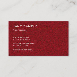 Carte De Visite Modèle moderne minimaliste élégant rouge foncé