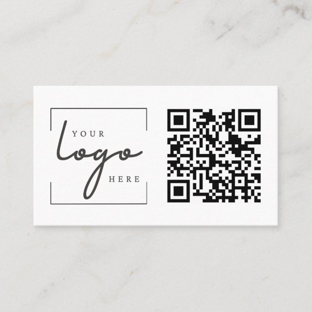 Carte De Visite Modèle Moderne QR Code Business Logo Simple (Devant)