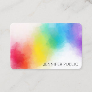 Carte De Visite Modèle moderne tendance Abstrait Rainbow Colors