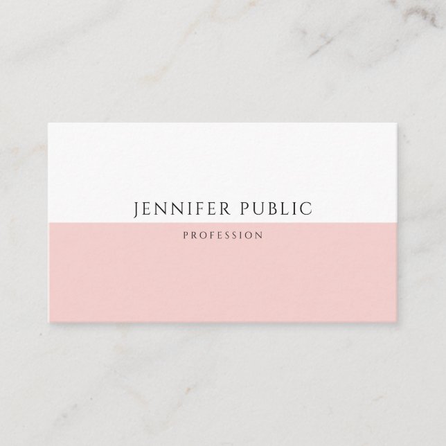 Carte De Visite Modèle moderne tendance Blush Pink Professional (Devant)