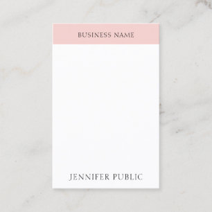 Carte De Visite Modèle moderne tendance simple rose blush élégant