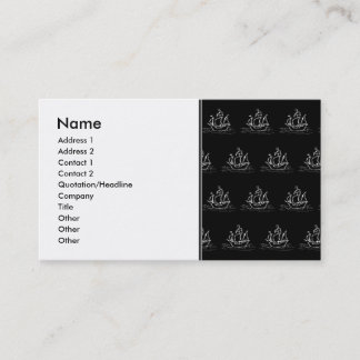 Carte De Visite Modèle noir et blanc de bateau de pirate