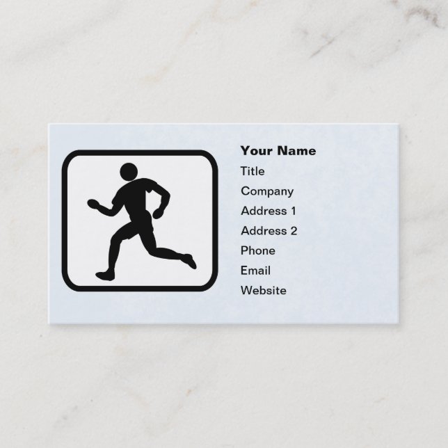 Carte De Visite Modèle personnalisable du logo du coureur (Devant)