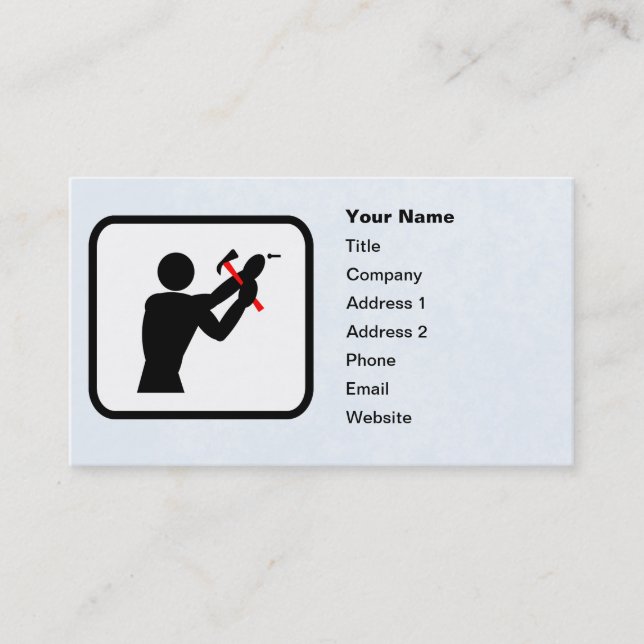 Carte De Visite Modèle personnalisable du logo Handyman (Devant)