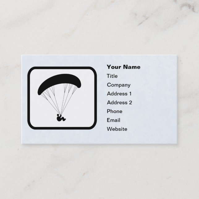 Carte De Visite Modèle personnalisable du logo Paraglider (Devant)