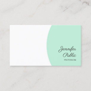 Carte De Visite Modèle personnalisé élégant vert menthe blanc mode