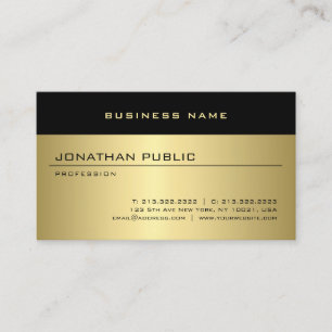 Carte De Visite Modèle personnalisé Faux Gold Modern Glamor
