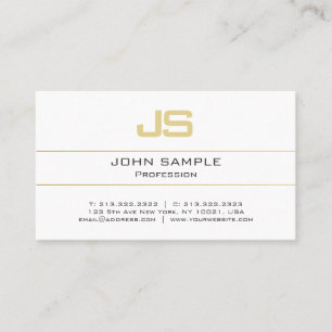 Carte De Visite Modèle personnalisé Gold initial Monogramme modern