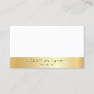 Carte De Visite Modèle personnalisé simple et élégant Gold Whi