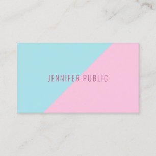 Carte De Visite Modèle personnalisé simple, rose et bleu