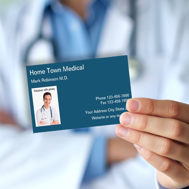 Carte De Visite Modèle photo Médicale de médecin de famille (Créateur téléchargé)