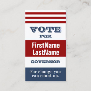 Carte De Visite Modèle politique de la campagne électorale