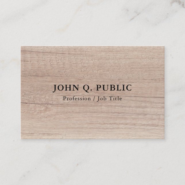 Carte De Visite Modèle professionnel de look de bois personnalisé (Devant)