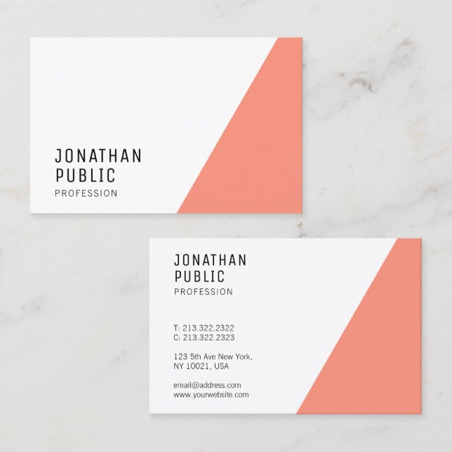 Carte De Visite Modèle professionnel élégant moderne personnalisé (Devant / Derrière)