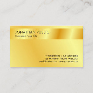 Carte De Visite Modèle professionnel moderne Faux Gold personnalis