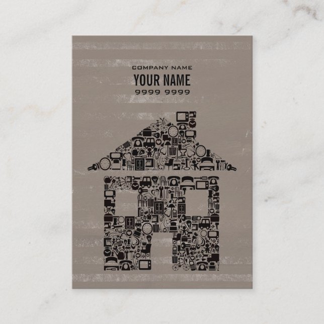 Carte De Visite Modèle professionnel moderne unique de maison de (Devant)