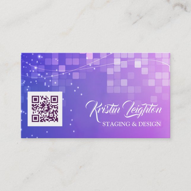 Carte De Visite Modèle QR Code Ultra Violet (Devant)