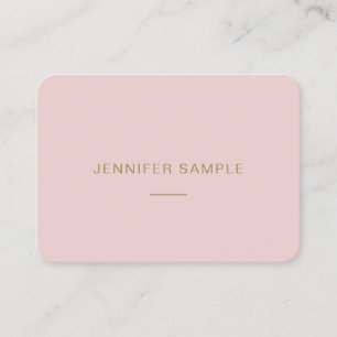 Carte De Visite Modèle rose élégant minimaliste moderne d'or Lu