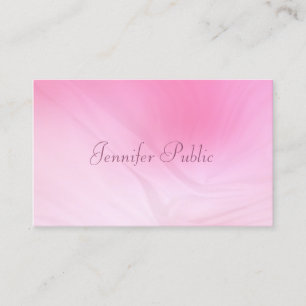 Carte De Visite Modèle rose moderne et élégant texte manuscrit
