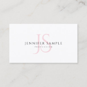 Carte De Visite Modèle simple créatif rose monogramme chic moderne