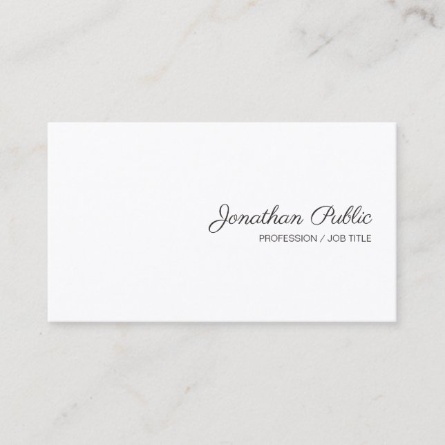 Carte De Visite Modèle simple de nom de script manuscrit moderne (Devant)