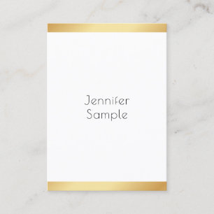 Carte De Visite Modèle tendance Or blanc moderne Professionnel mod