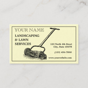 Carte De Visite Modèle vintage Landscaping & Lawn Services