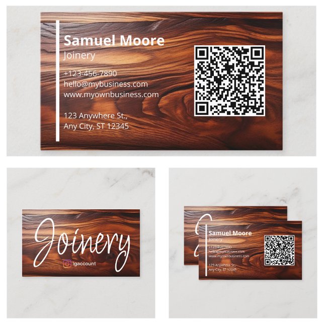 Carte De Visite Modèles de bois de Cocobolo (Modern Woodworking Cocobolo Wood Templates Business Card
)