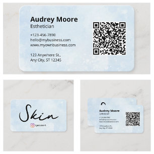 Carte De Visite Modèles de code QR de logo d'esthéticienne pour le