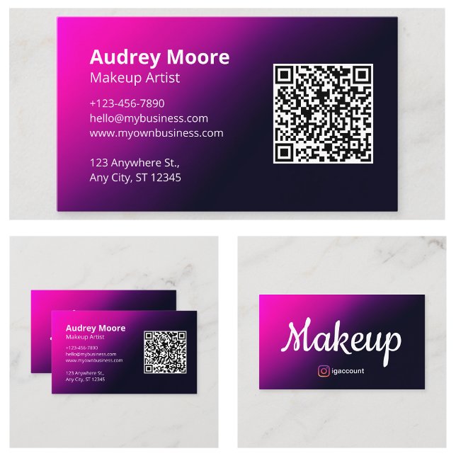 Carte De Visite Modèles de maquillage (Makeup Templates Business Card
)