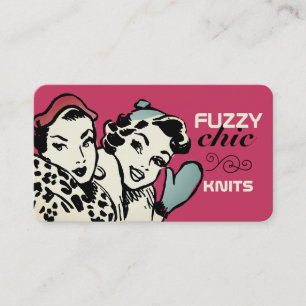 Carte De Visite Modèles de mode rétro mitaines casquette tricot 