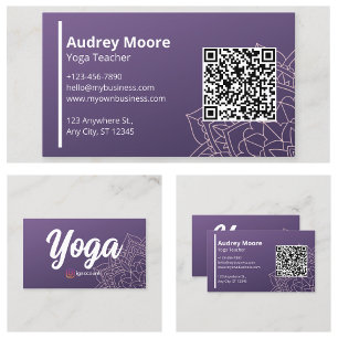 Carte De Visite Modèles de QR Code pour Enseignants de Yoga