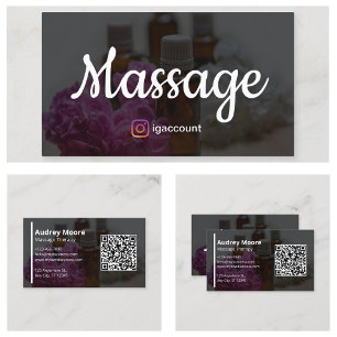 Carte De Visite Modèles de thérapie de massage professionnel moder