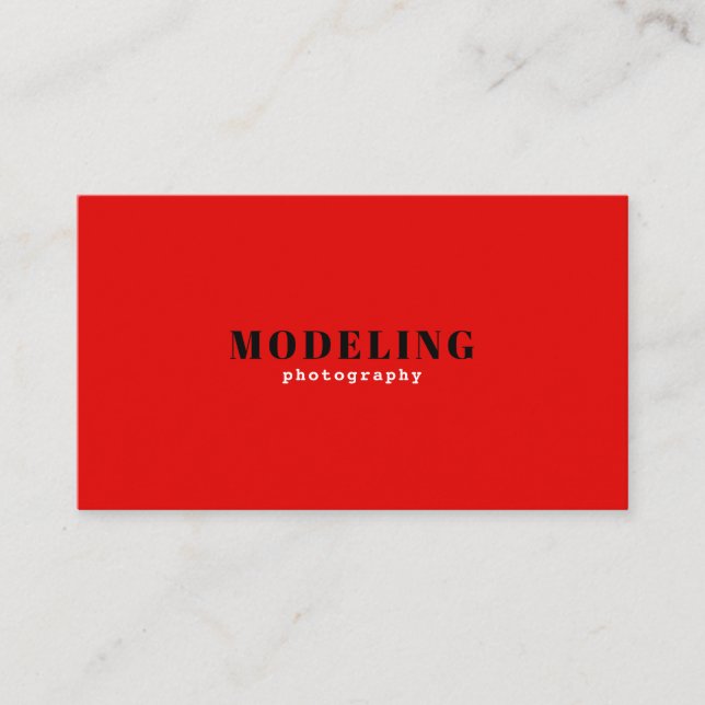 Carte De Visite Modélisation minimaliste en rouge et blanc (Devant)