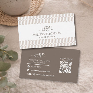 Carte De Visite Modern Abstract Boho Neutral Beige Professional 