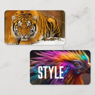 Carte De Visite Modern Animal Art Card Set – Tiger & Fantasy Bird