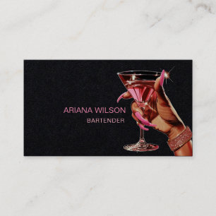 Carte De Visite Modern Bartender Cocktail Bar Club Event