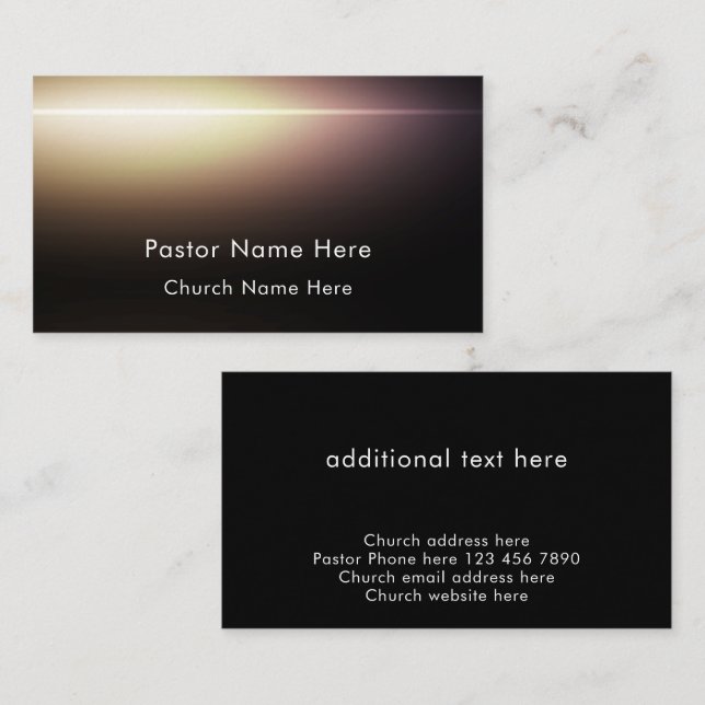 Carte De Visite Modern Black Custom Text Christian Church Pastor (Devant / Derrière)