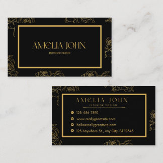 Carte De Visite Modern Black Gold Professional Business Card